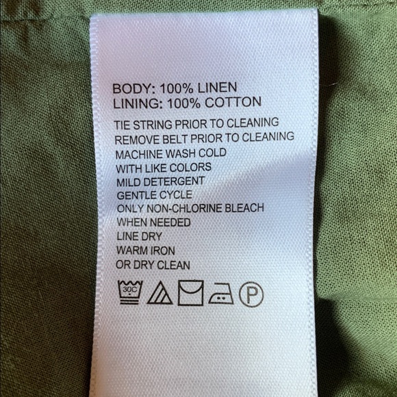 Tommy Bahama halter maxi dress linen pockets size large olive green flowy boho - Picture 15 of 16